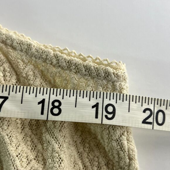 Urban Outfitters Ecote Sz M Peplum Top Ivory‎ Crochet Lace Metallic Embroidery - Picture 10 of 11